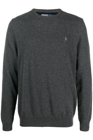 Maglione in lana grigio RALPH LAUREN | 710876714008DARKCHARCOAL